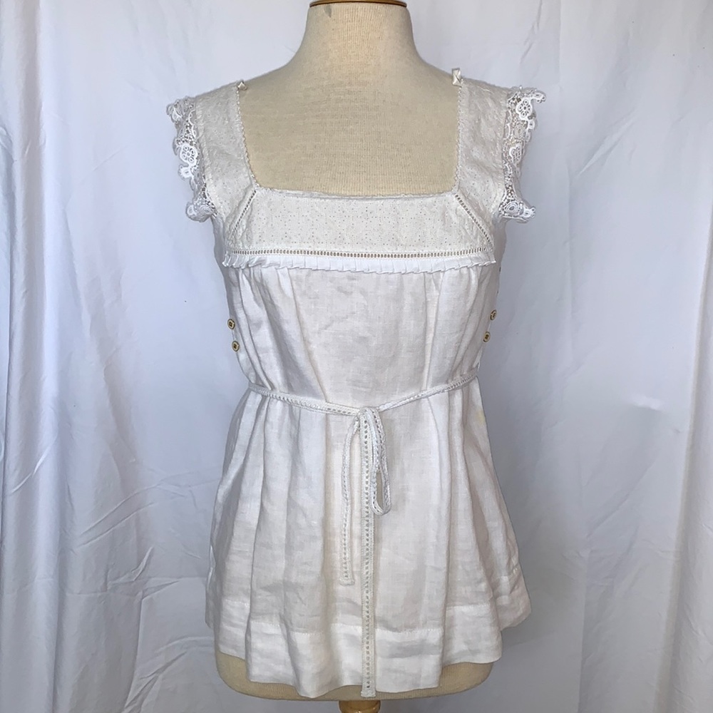 Juicy Couture white cotton tank top size S NWT